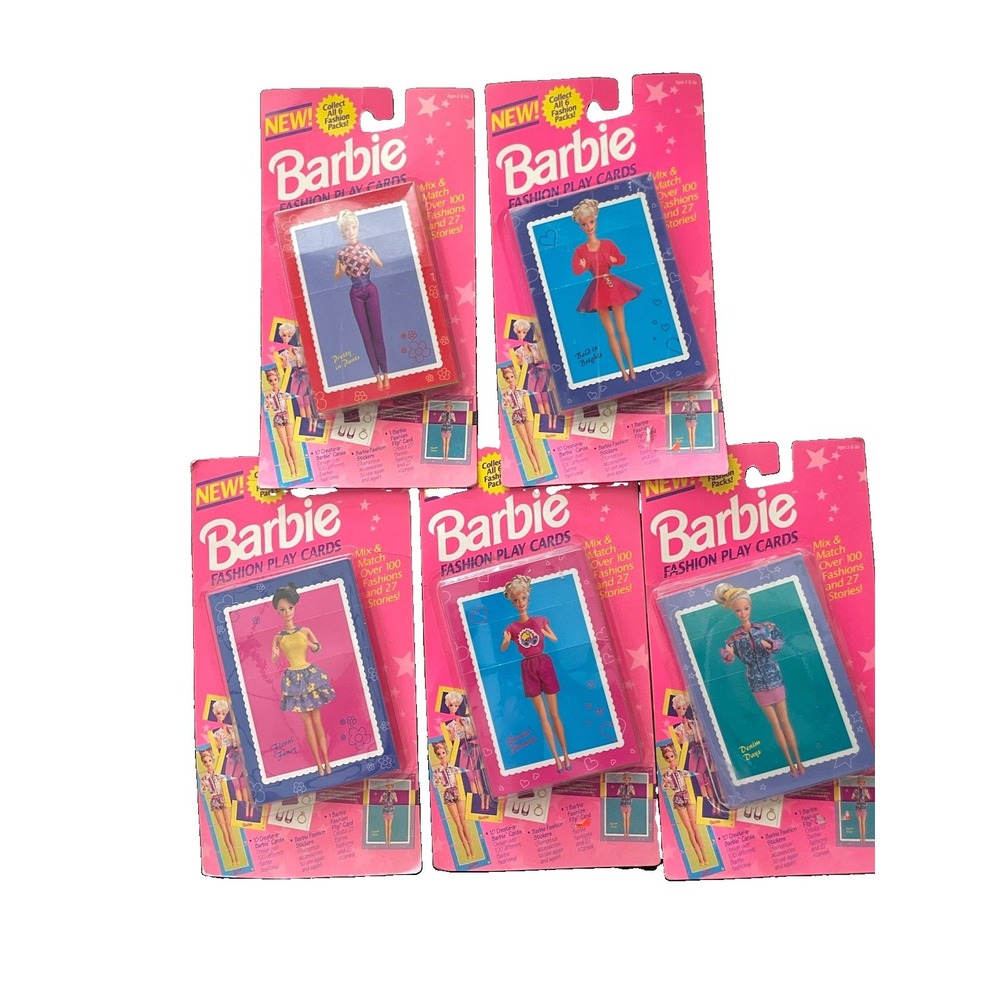 Vintage 1993 Barbie Fashion Play Cards Mix & Match Set Of 5 New In Package